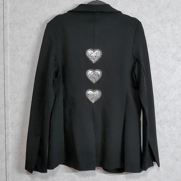 EC $365$ Miller Wendt Sloane 3 Hearts Customized Classic Blazer, Black Sz.M/6-8 - Picture 1 of 8